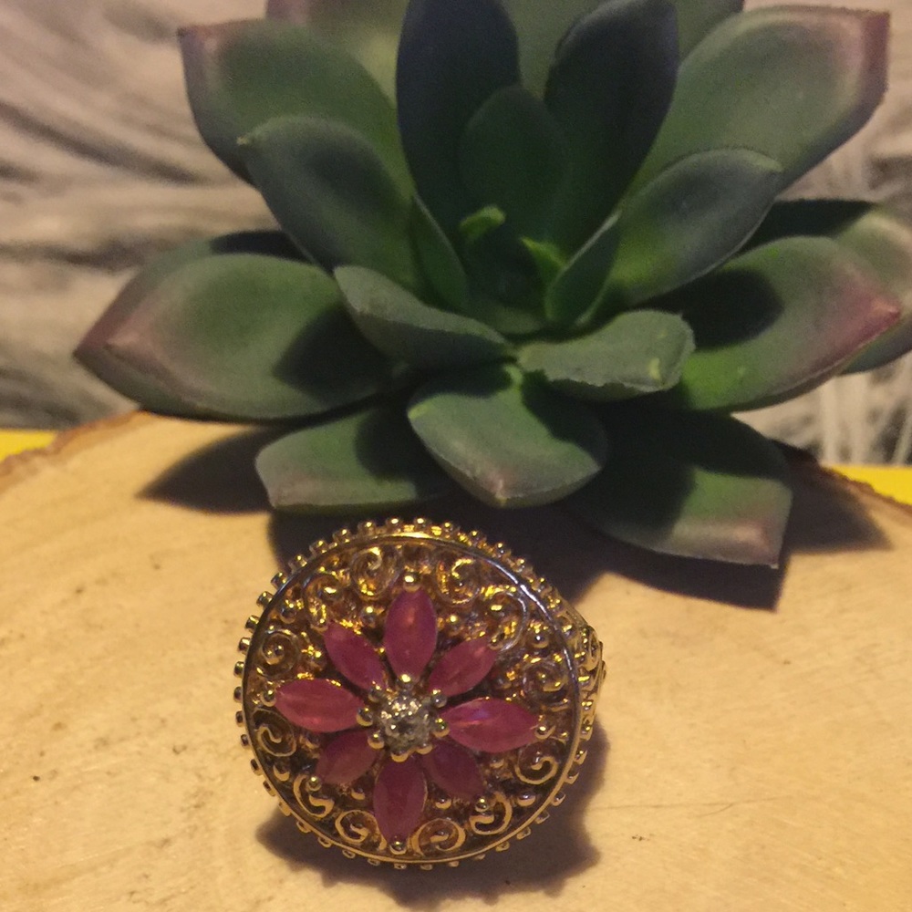 14k Over Silver Ruby Ring - image 5